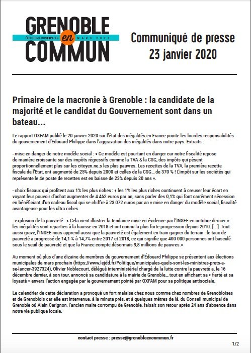 Communiqué de presse